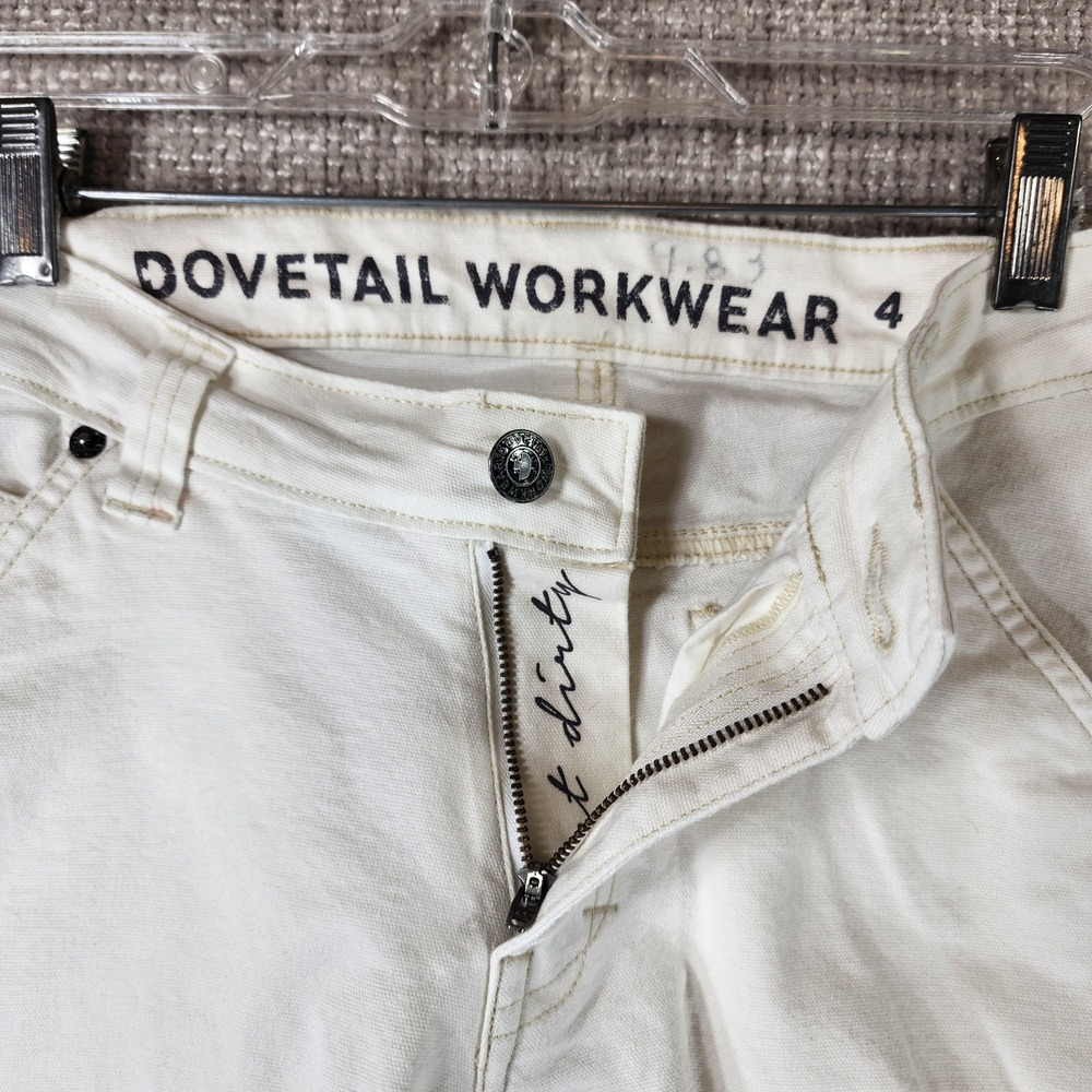 Dovetail Workwear Maven Slim Carpenter Shorts Womens 4 White Canvas 29x11 - Picture 11 of 13